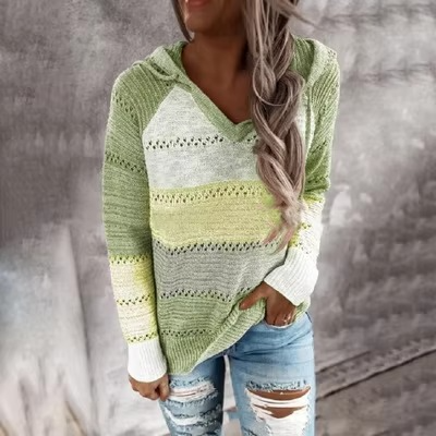 Greta Women's Striped Sweater - styled view