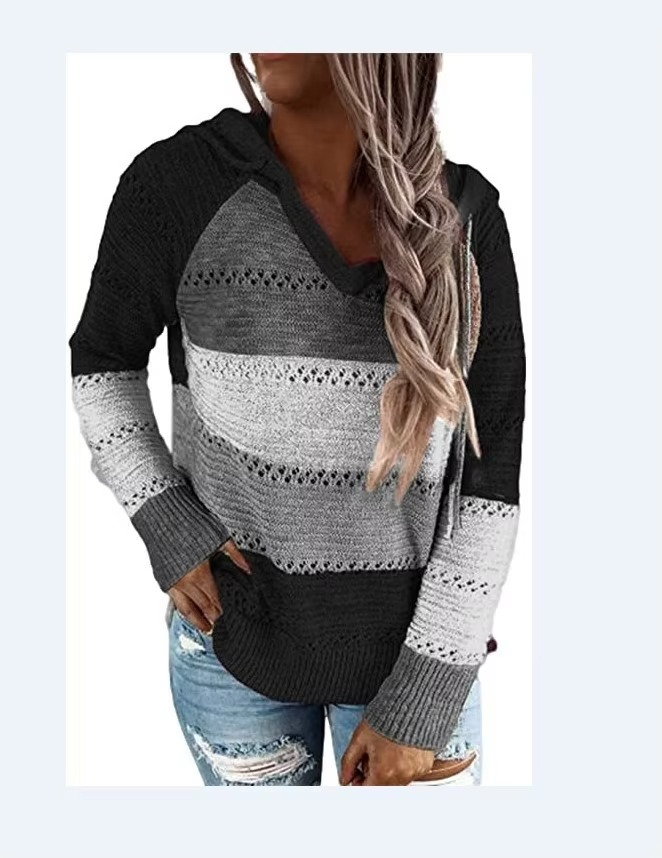 Greta Women's Striped Sweater - fabric and finish detail