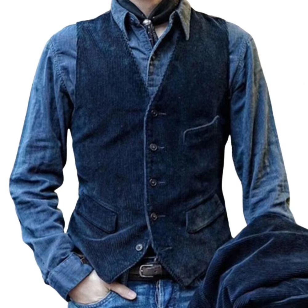 Tobias Men's Vest - fabric and finish detail