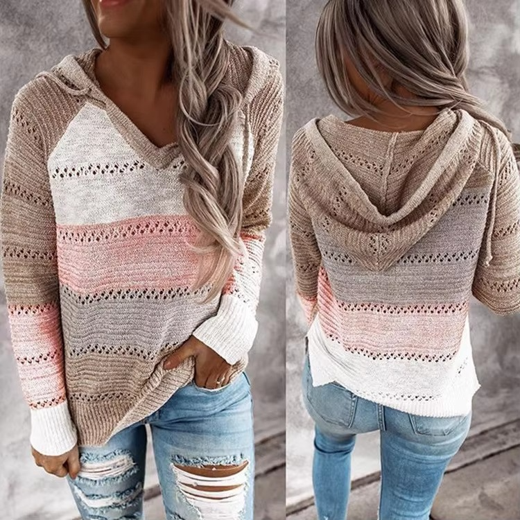 Greta Women's Striped Sweater - back view