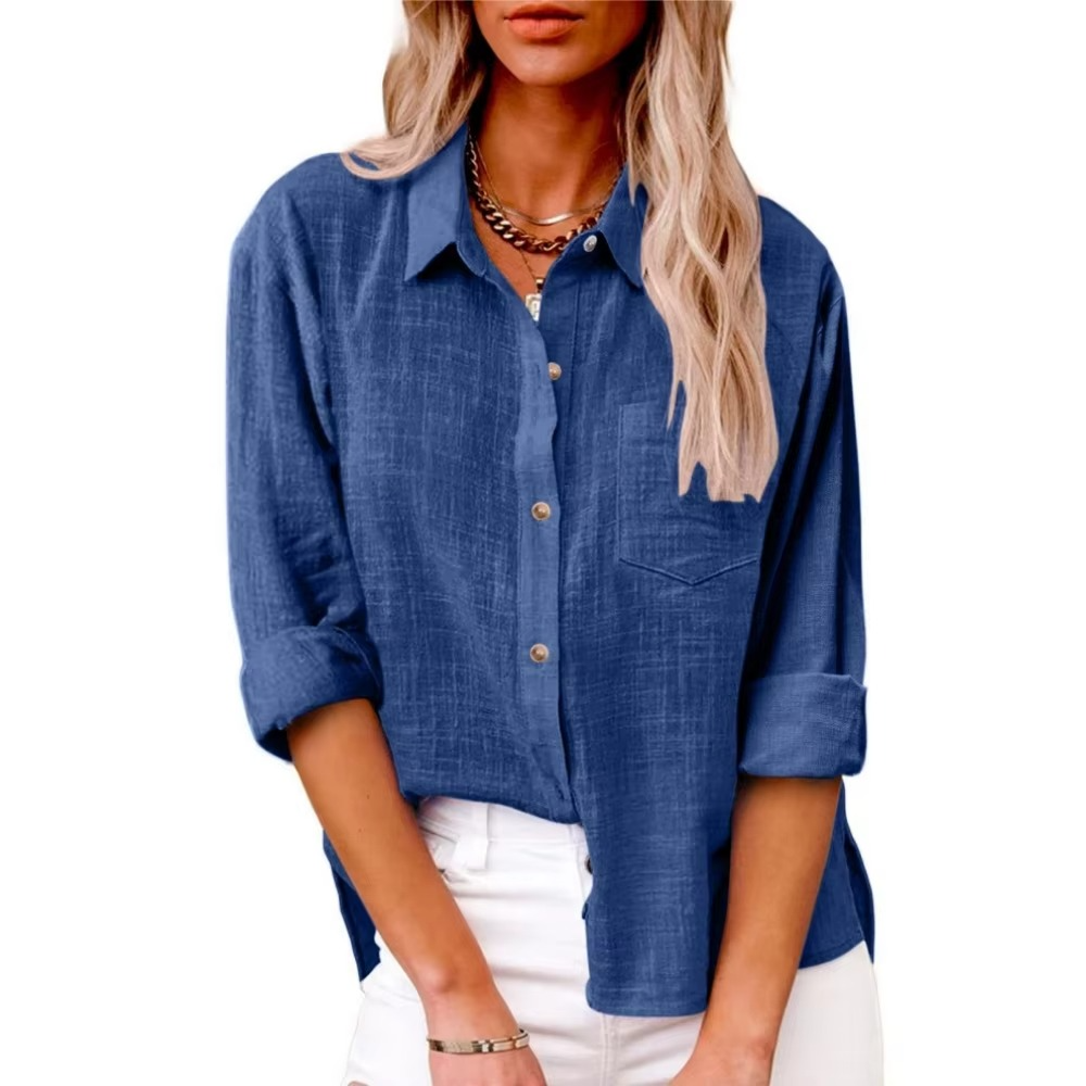 Tamsin Women's Linen Blouse - full-length view