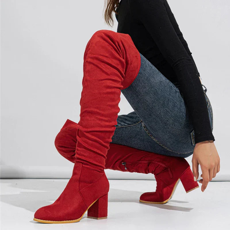 Kira Women's Over the Knee Boots | Heeled Design, Bold Sophistication