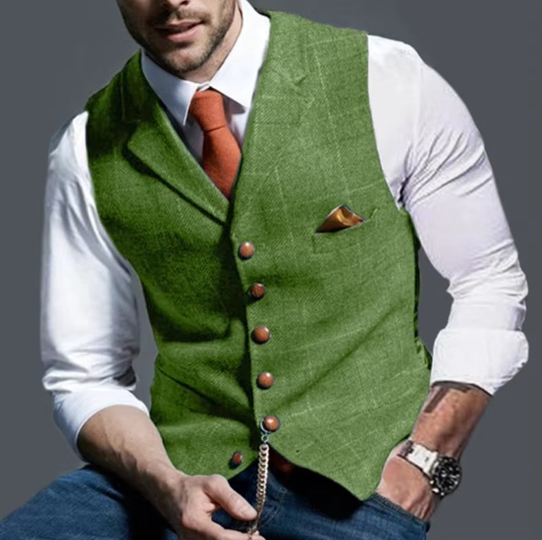 Nico Men's Striped Vest - close-up detail