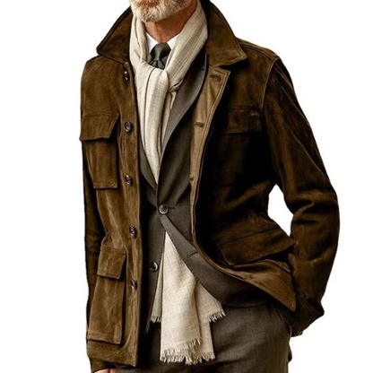 Ellis Men's Trench Coat - fabric and finish detail