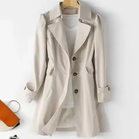 Colette Women's Trench Coat - fabric and finish detail