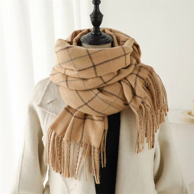 Tallulah Women's Plaid Scarf - full-length view