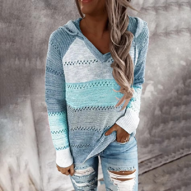 Greta Women's Striped Sweater - flat lay