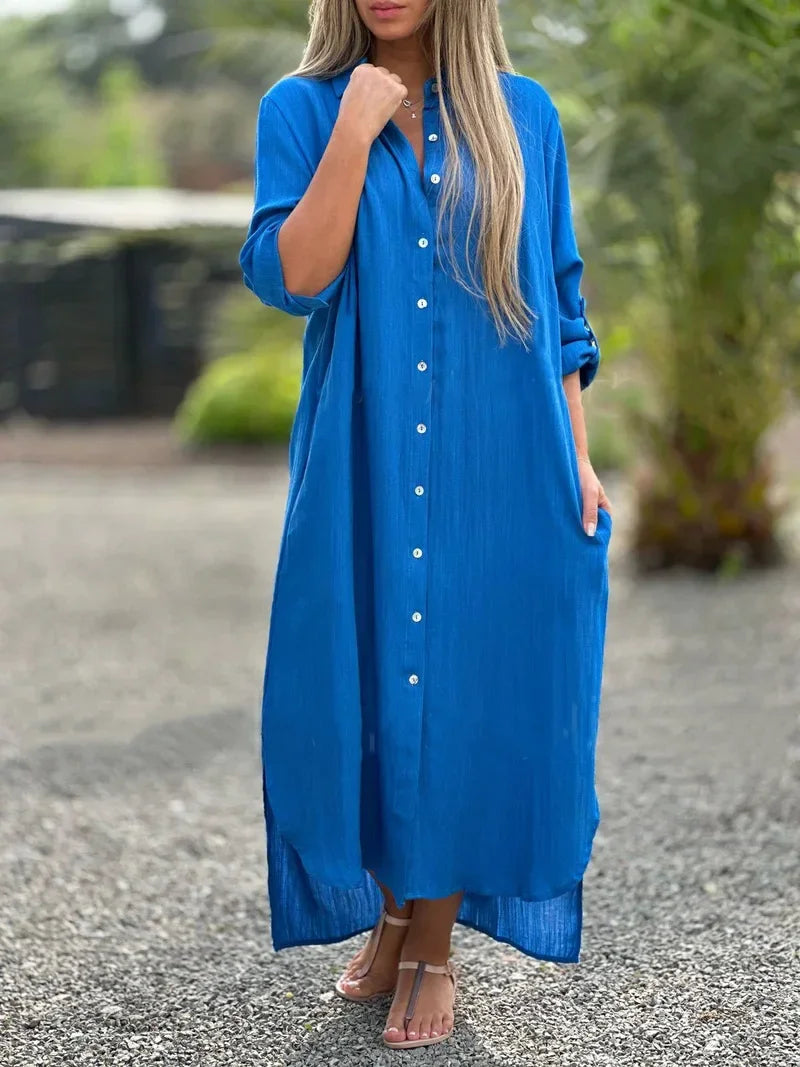 Willa Women's Shirt Dress - close-up detail