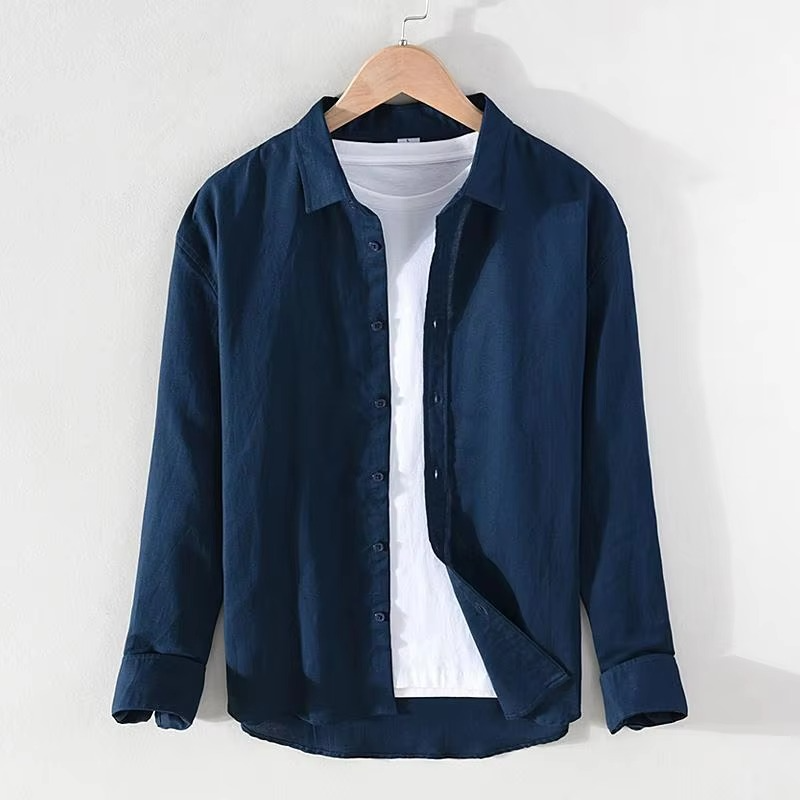 Vance Men's Linen Shirt - fabric and finish detail