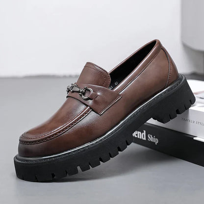Yves Men's Platform Loafers - fabric and finish detail