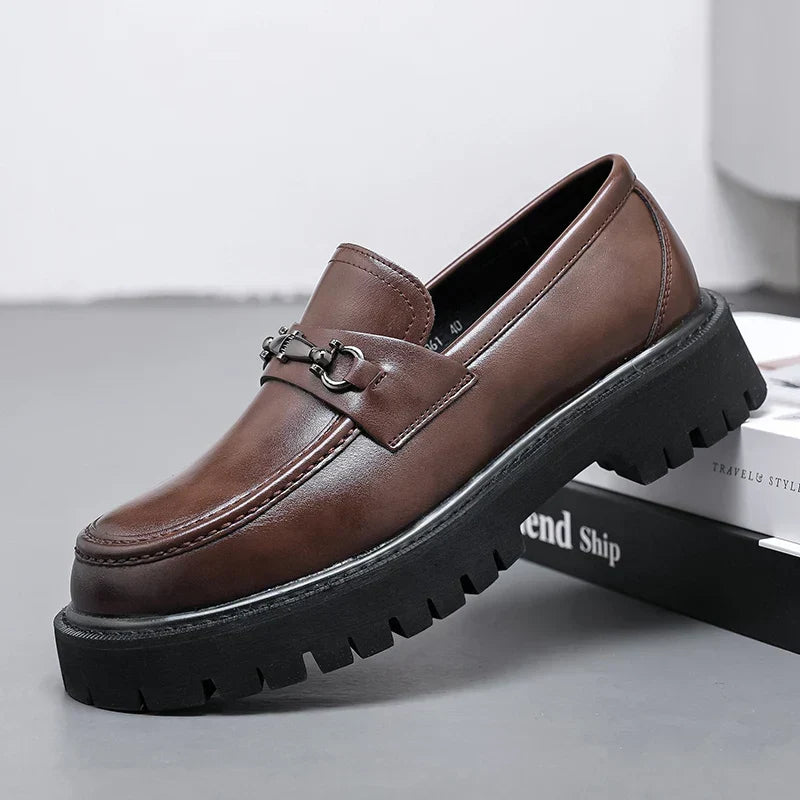 Yves Men's Platform Loafers - fabric and finish detail
