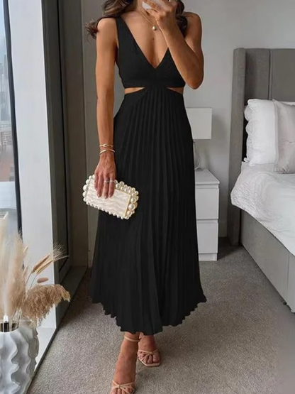 Dahlia Women's Pleated Maxi Dress - styled view