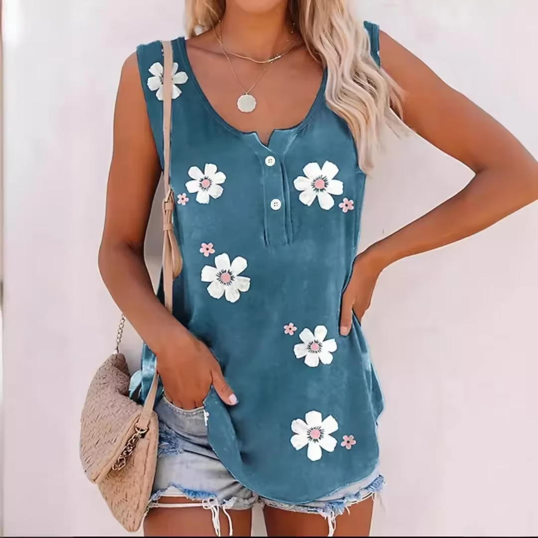 Ulla Women's Floral Vest - front view