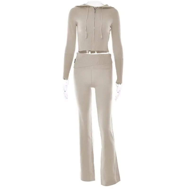 Kaia Women's Ribbed Knit Trousers - front view
