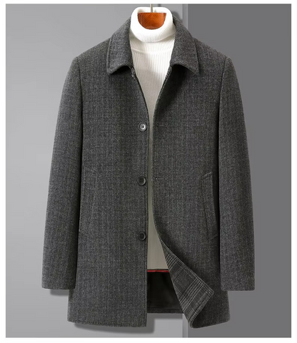 Barnaby Men's Trench Coat - fabric and finish detail