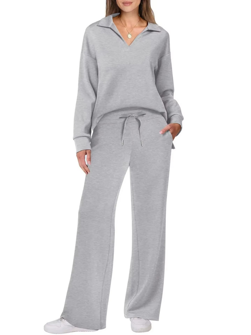 June Women's Top | Flared, V-neck, Long Sleeve