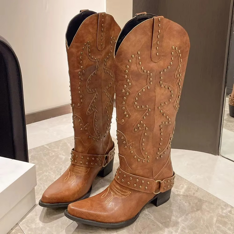 Jolie Women's Chunky Heel Boots | Cowboy, Retro