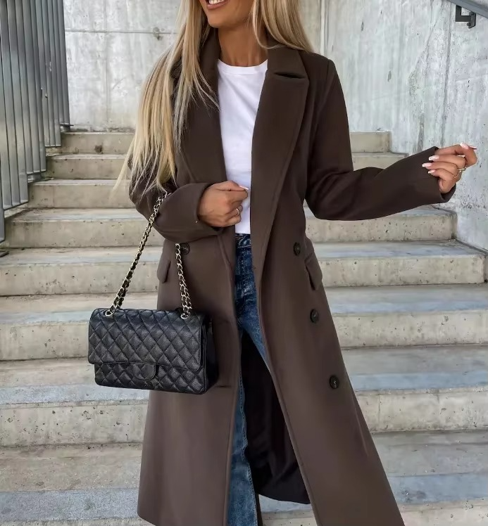 Elise Women's Coat | Double Breasted, Wool, Lapel