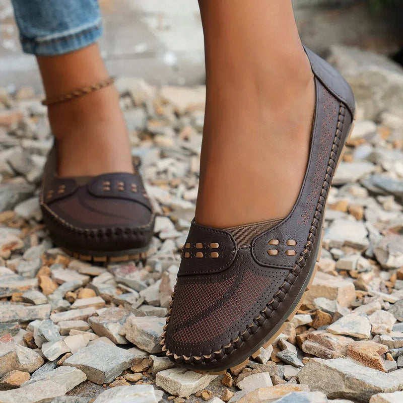 Kaia Women's Loafers - fabric and finish detail