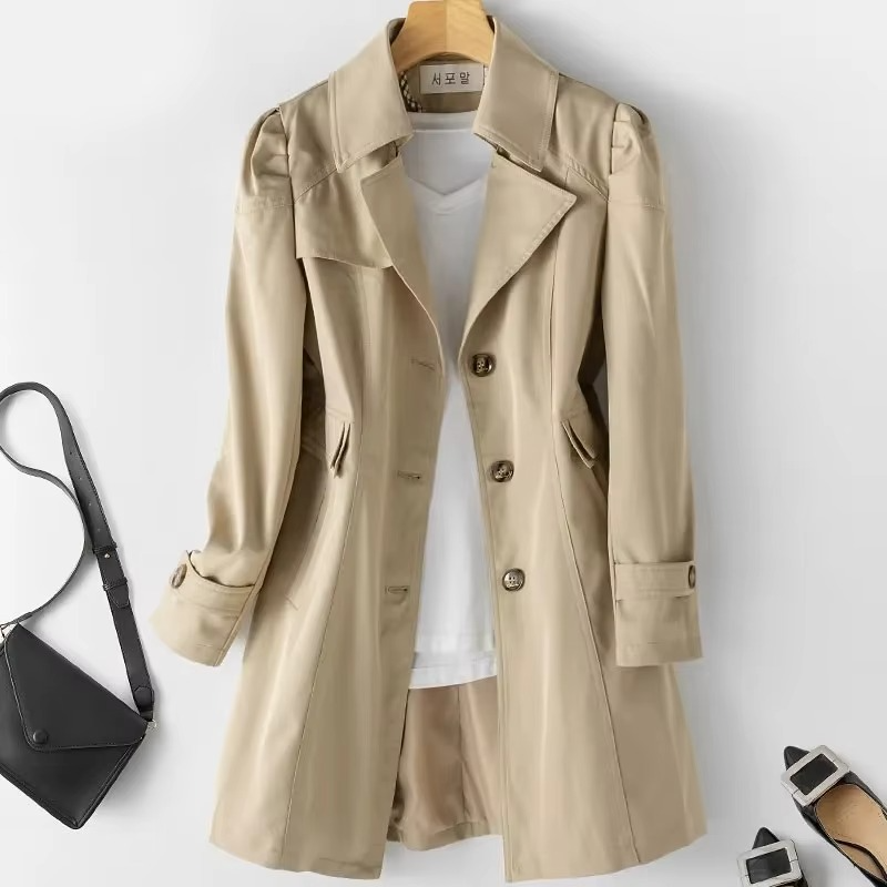 Maren Women's Trench Coat - close-up detail