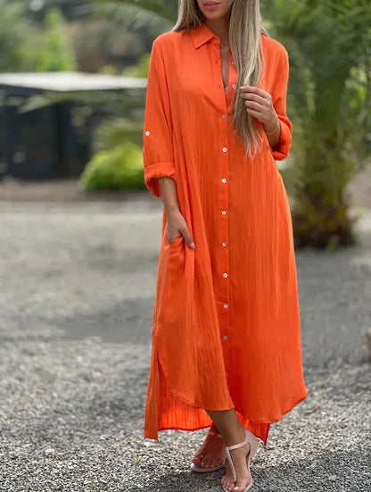 Willa Women's Shirt Dress - fabric and finish detail