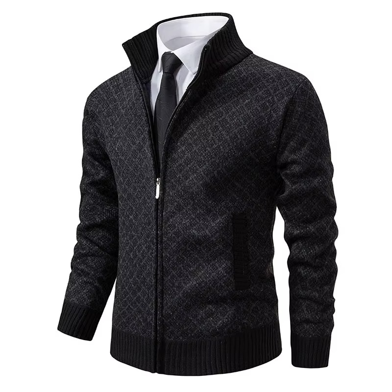 Quill Men's Cardigan - fabric and finish detail