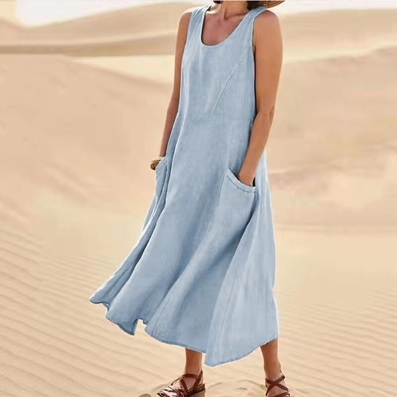 Romy Women's Linen Maxi Dress - shown in use