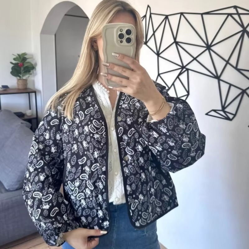 Rhea Women's Printed Jacket - styled view