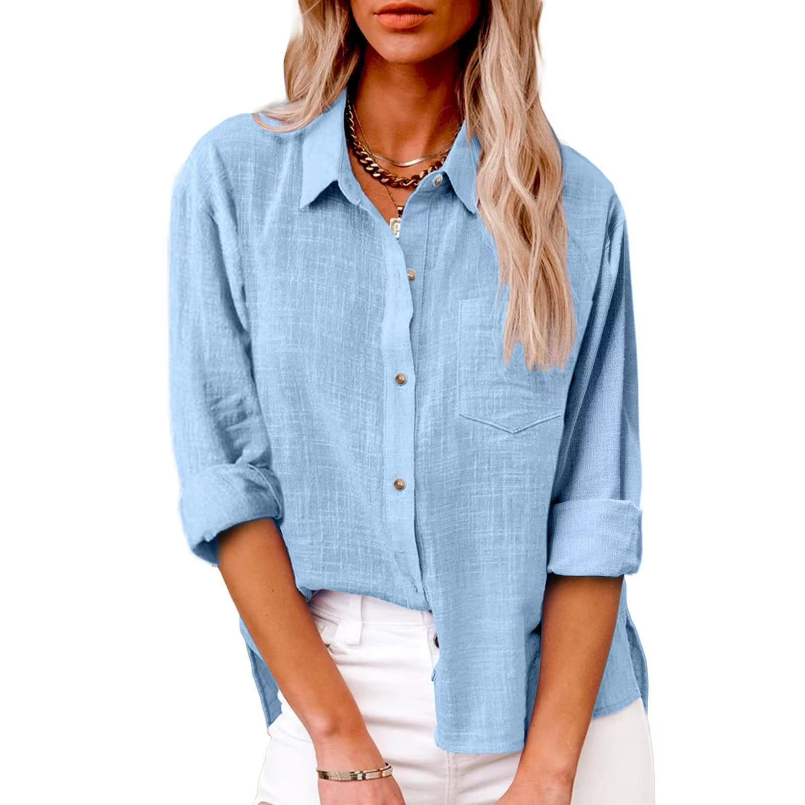 Tamsin Women's Linen Blouse - styled view