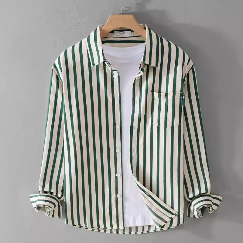 Lachlan Men's Striped Shirt - fabric and finish detail