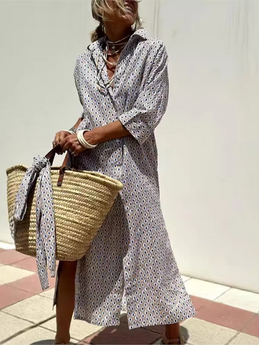 Vera Women's Striped Shirt Dress - front view