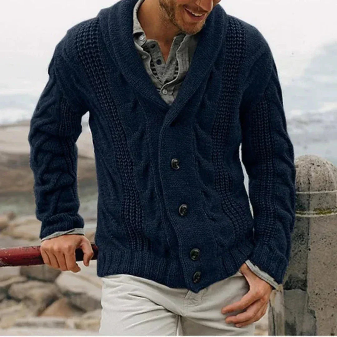 Desmond Men's Cable Knit Jacket - front view