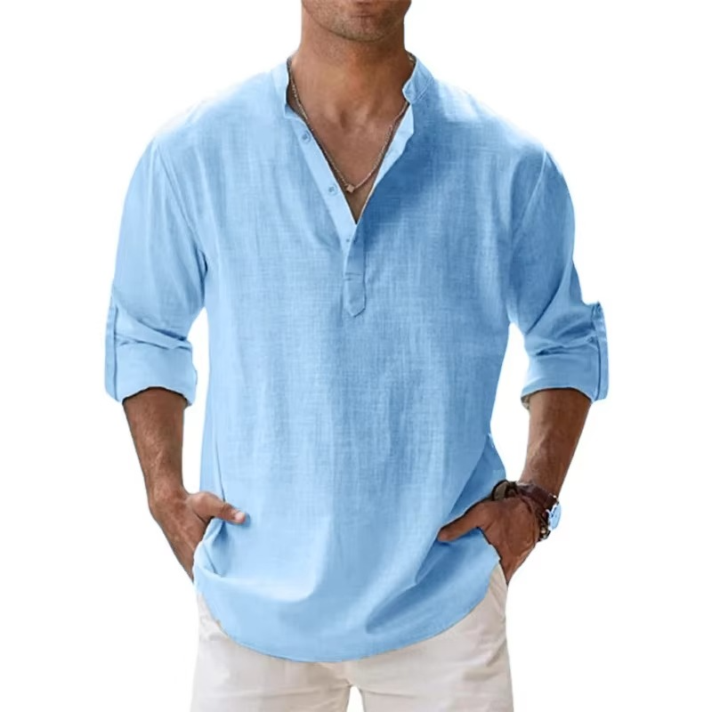 Ulric Men's Linen Shirt - fabric and finish detail