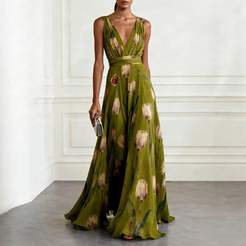 Wilda Women's Floral Maxi Dress - back view