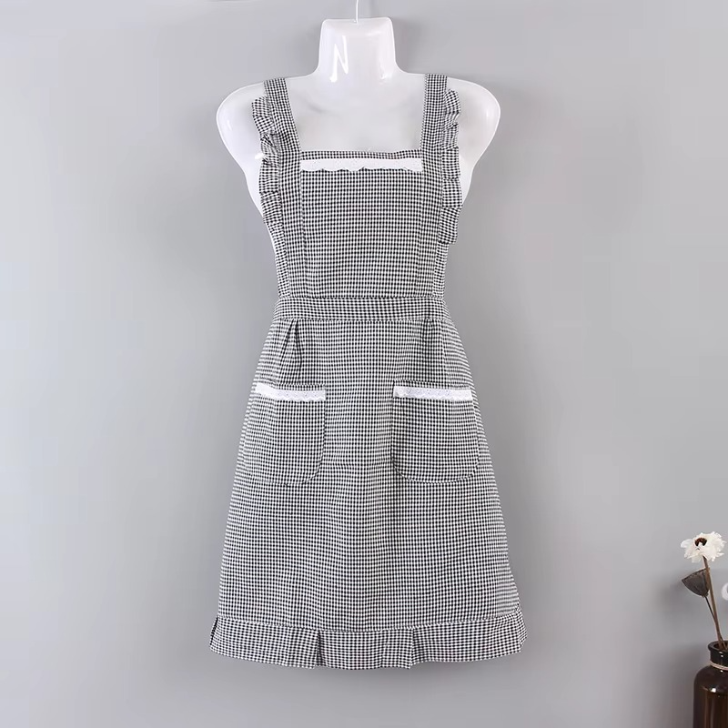 Ember Plaid Apron - shown in use