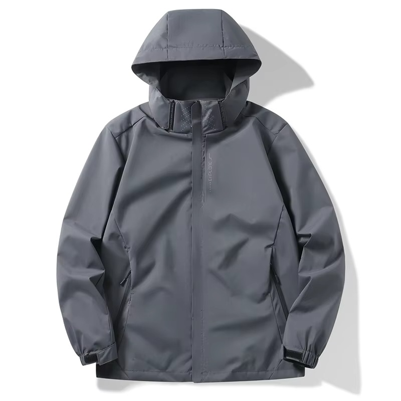 Gray Men's Oversized Jacket - fabric and finish detail