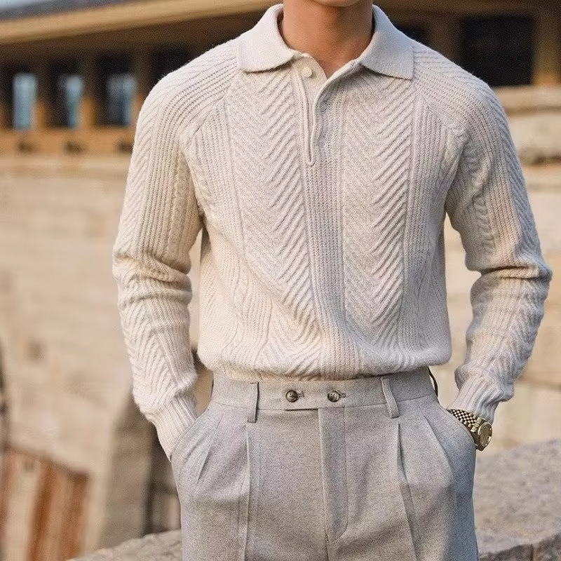 Tristan Men's Sweater - fabric and finish detail