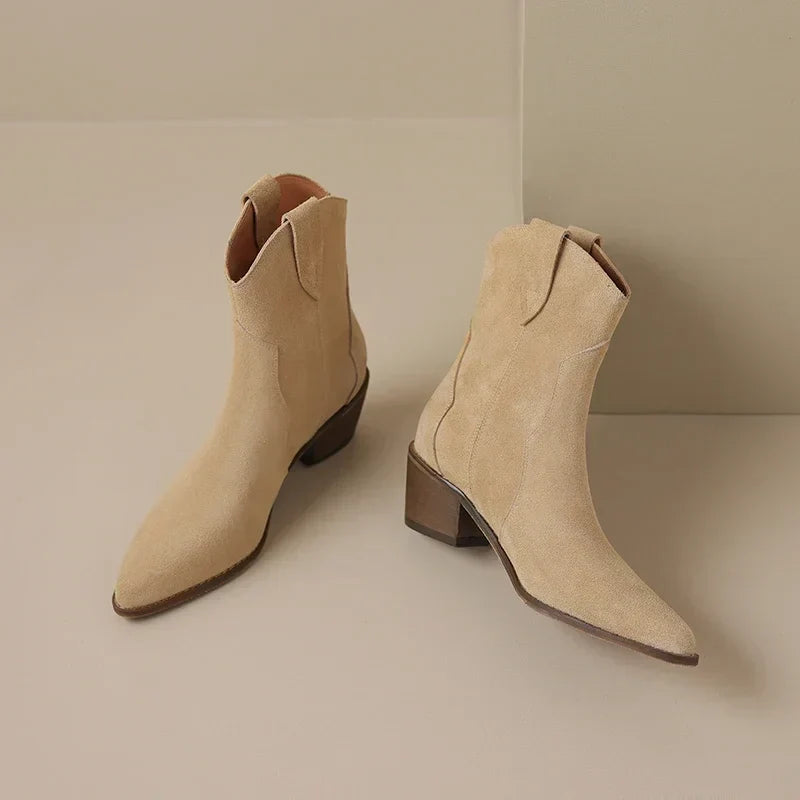 Tamsin Women's Suede Ankle Boots - front view