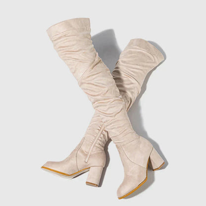 Kira Women's Over the Knee Boots | Heeled Design, Bold Sophistication