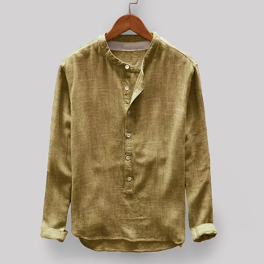 Reuben Men's Linen Shirt - full-length view