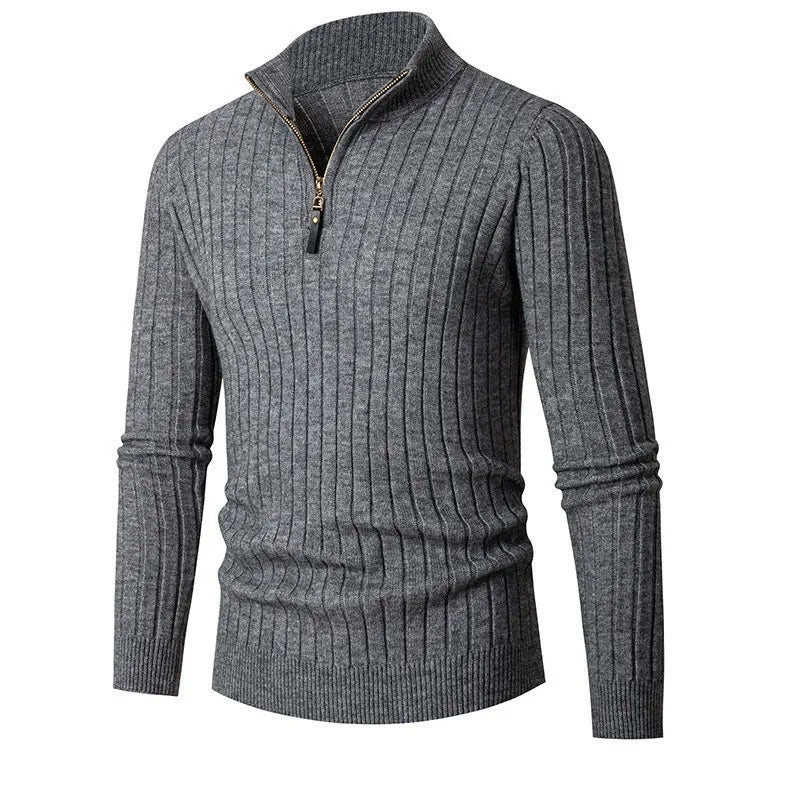 Theo Men's Ribbed Knit Sweater - flat lay