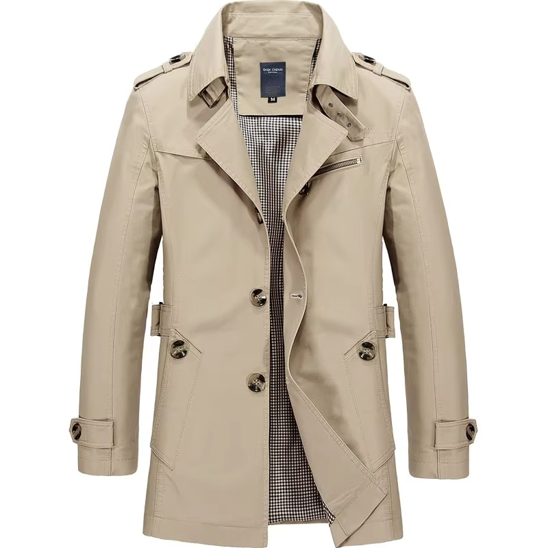 Ezra Men's Trench Coat - styled view