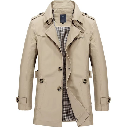 Ezra Men's Trench Coat - styled view