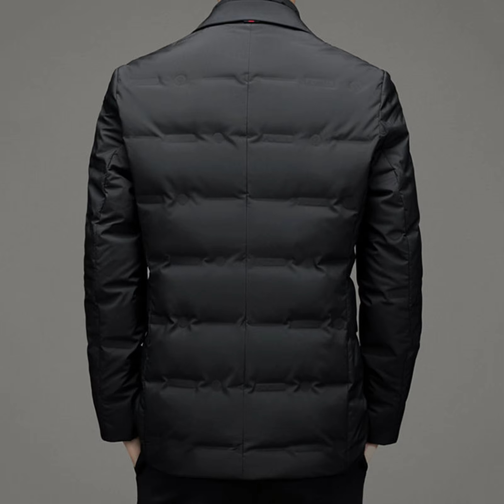 Ezra Men's Quilted Coat - close-up detail