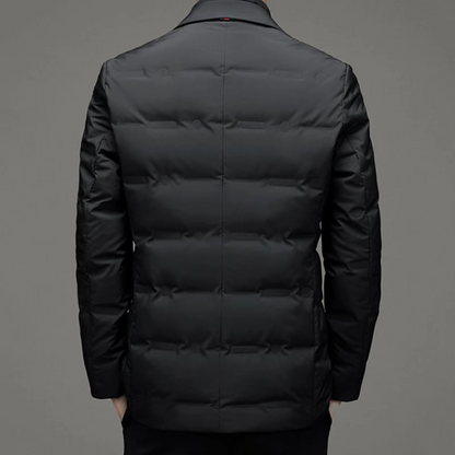 Ezra Men's Quilted Coat - close-up detail