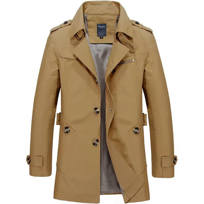 Ezra Men's Trench Coat - front view