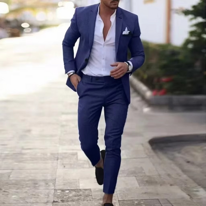 Hector Men's Linen Blazer - flat lay