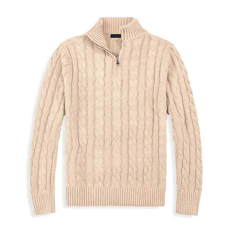 Yves Men's Cable Knit Sweater - front view
