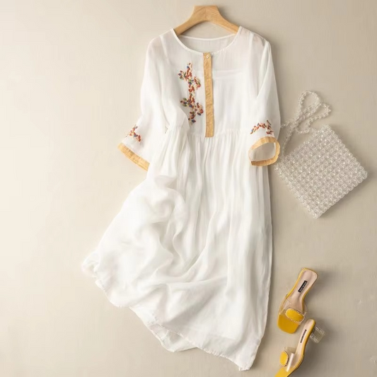 Jolie Women's Linen Dress - front view