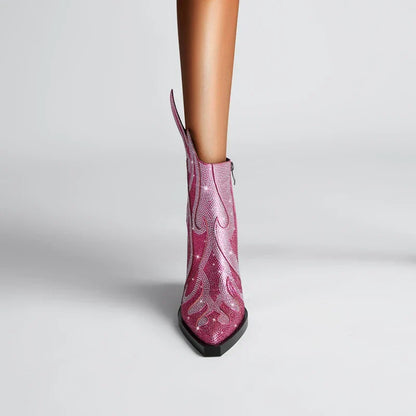 Thea Women's Block Heel Ankle Boots - styled view